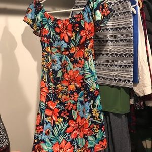 Floral summer dress with flirty ruffle top